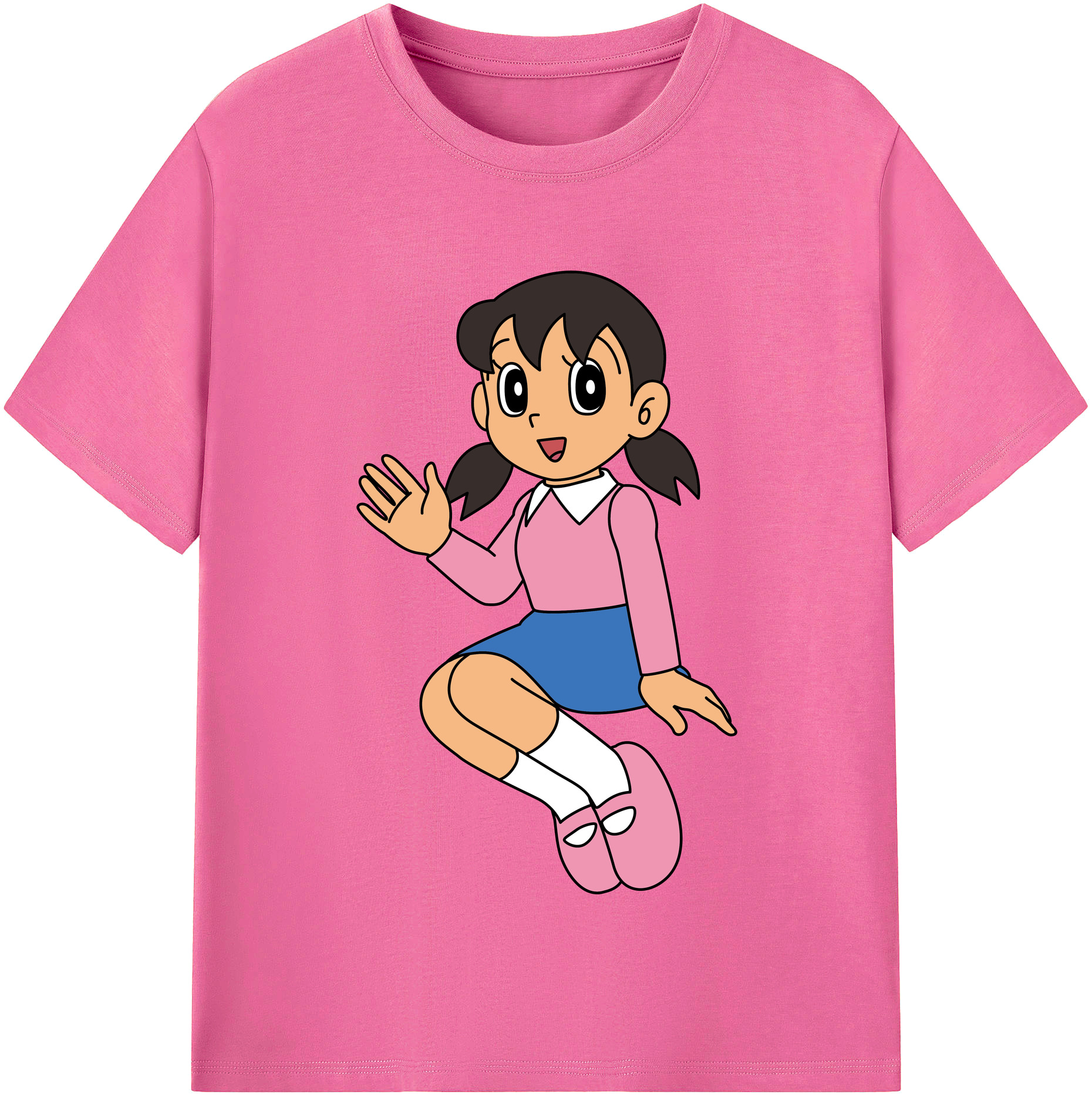 （画像用） ドラえもん みなもと しずか Doraemon Shizuka Minamoto レディースカジュアルプリントTシャツ（綿100％）